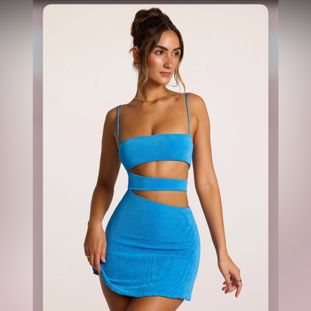 Oh Polly cobalt blue cutout dress